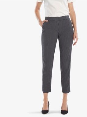 MM Lafleur Slim Pinstripe Ankle Pants - Black & White